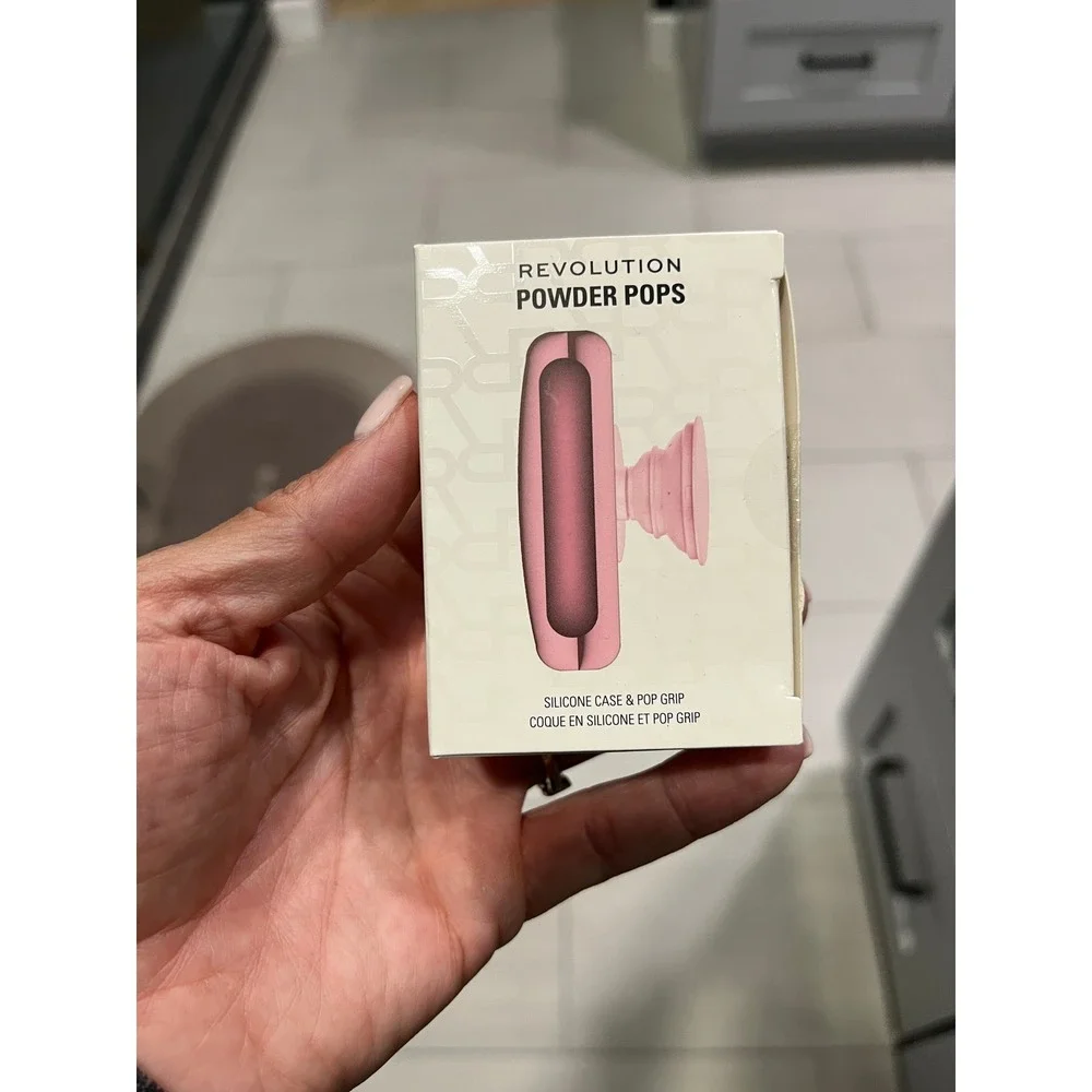 Revolution Beauty London Powder Pops Pink Silicone Phone Case & Pop Grip NIB